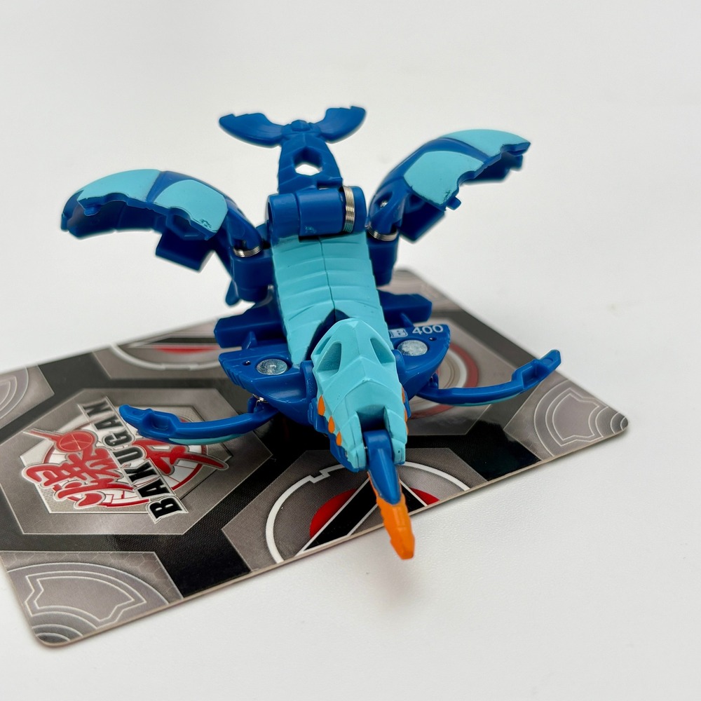 Bakugan Spear Fin Aquos Geogan Rising B400 Gen 2 Blue Action Figure Toy